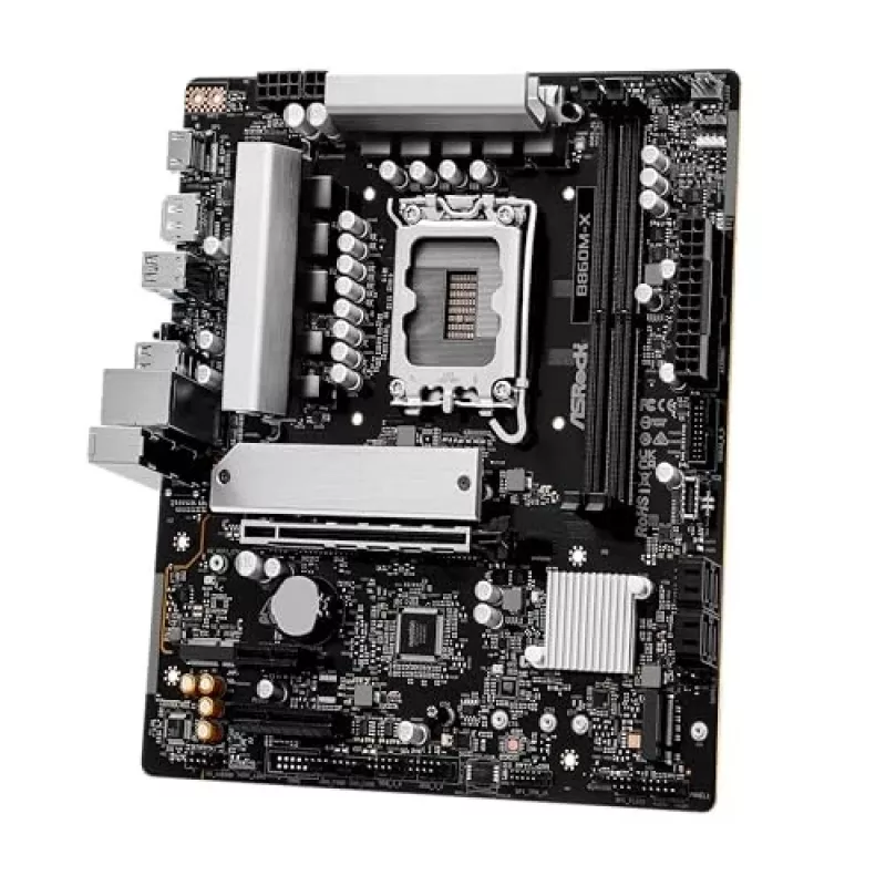 ASRock B860M-X placa-mãe, Intel B860, LGA 1851, micro ATX, DDR5