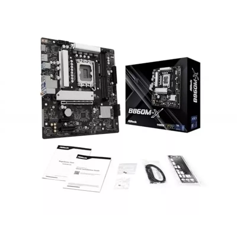 ASRock B860M-X placa-mãe, Intel B860, LGA 1851, micro ATX, DDR5