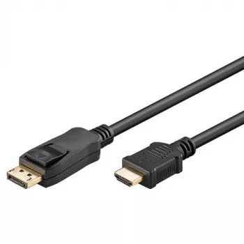 Cabo Adaptador DisplayPort 1.2 para HDMI 1.4 4K @ 30Hz / Cabo HDMI Ultra High Speed / Ficha Dourada para Transmissão de Sinal Perfeita / Portátil