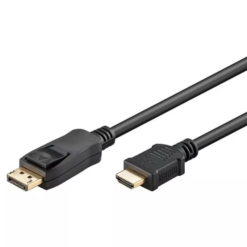 Cabo Adaptador DisplayPort 1.2 para HDMI 1.4 4K @ 30Hz / Cabo HDMI Ultra High Speed / Ficha Dourada para Transmissão de Sinal Perfeita / Portátil