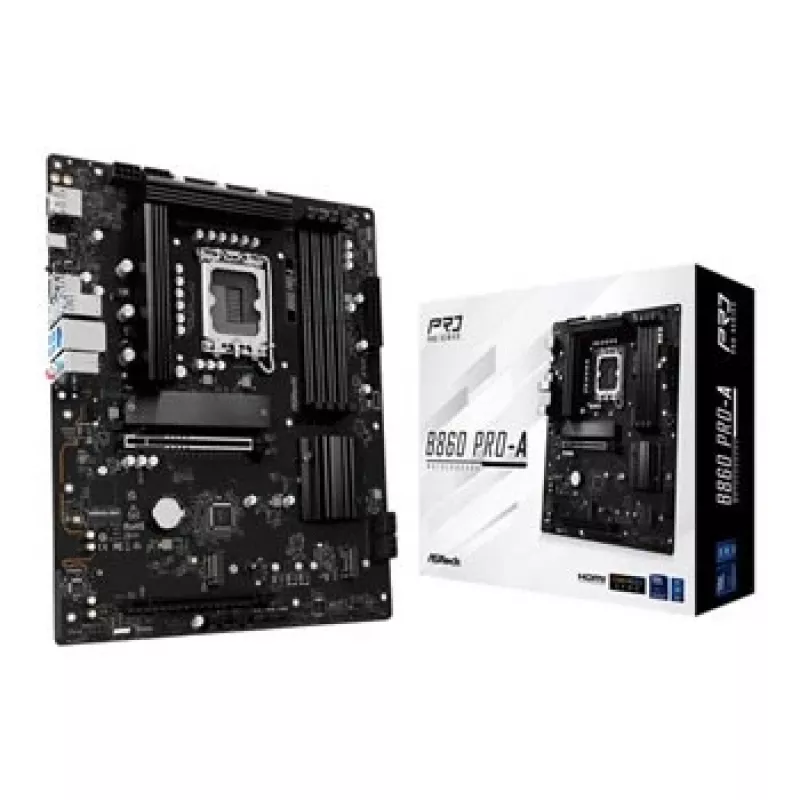 Placa-mãe ASRock B860 Pro-A — Intel B860 ATX, LGA 1851, DDR5, 4x DIMM, 256GB, LAN 2.5Gb, 1x M.2, 4x SATA III