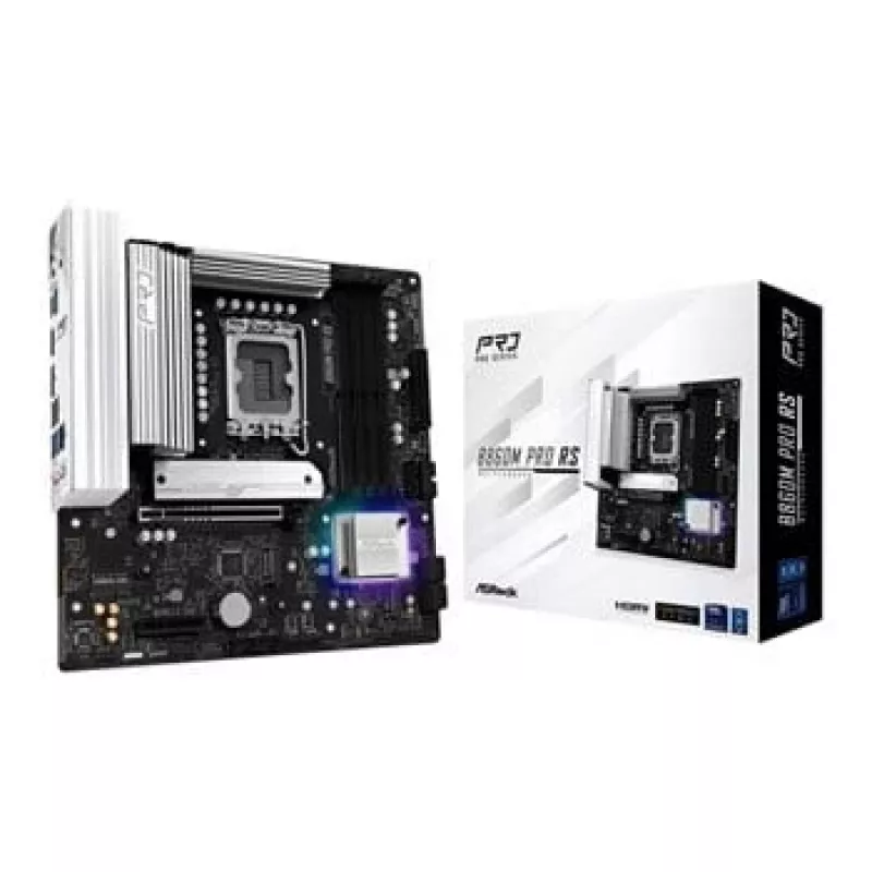 Placa-mãe ASROCK B860M Pro RS — Intel B860, LGA 1851, micro ATX, DDR5, 4× DIMM, 2.5Gb LAN, 1×PCIe5 x16