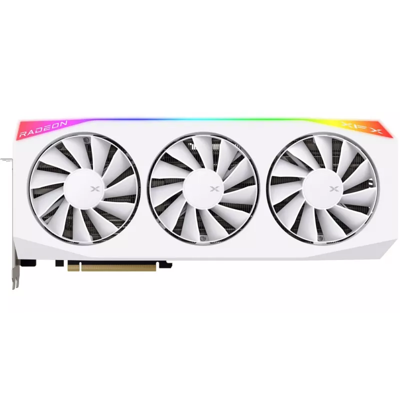 Placa gráfica XFX Radeon RX 9070 XT — 16 GB GDDR6, 256 bits, PCIe x16, 3 ventoinhas, branco, 360 mm