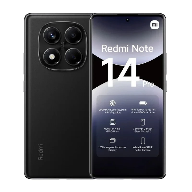Xiaomi Redmi Note 14 Pro 4G smartphone 8 GB RAM 256 GB, 6,67" AMOLED, 200 MP, 5500 mAh, Dual SIM híbrido, Android 14, azul oceano