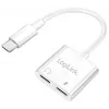 Adaptador de áudio USB-C LogiLink USB-C/M para 2x USB-C/F 60W PD branco