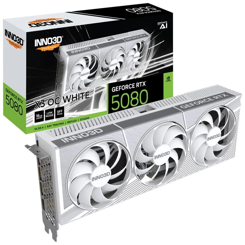 INNO3D GeForce RTX 5080 X3 OC White 16GB GDDR7 placa gráfica