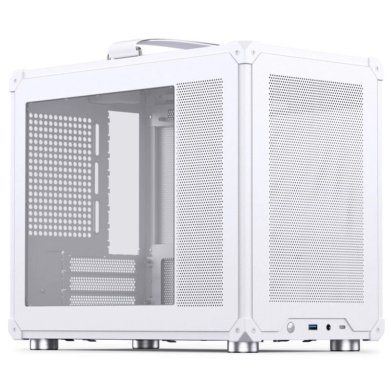 Caixa de PC Jonsbo C6 MAX, caixa mini, Micro-ATX, vidro temperado - branca