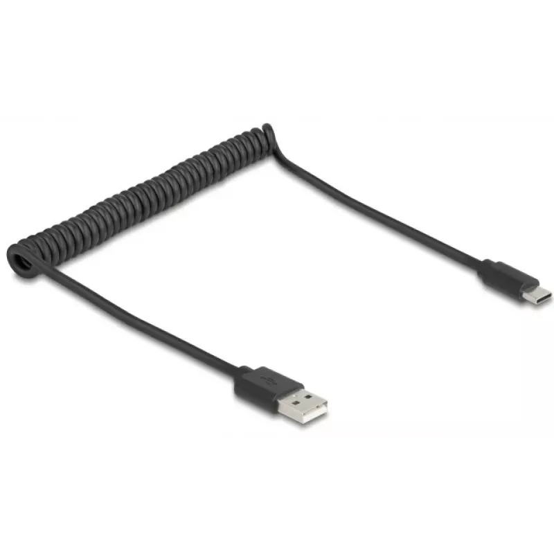 Cabo USB DeLOCK USB 2.0 0,75 m USB A USB C Preto 90368