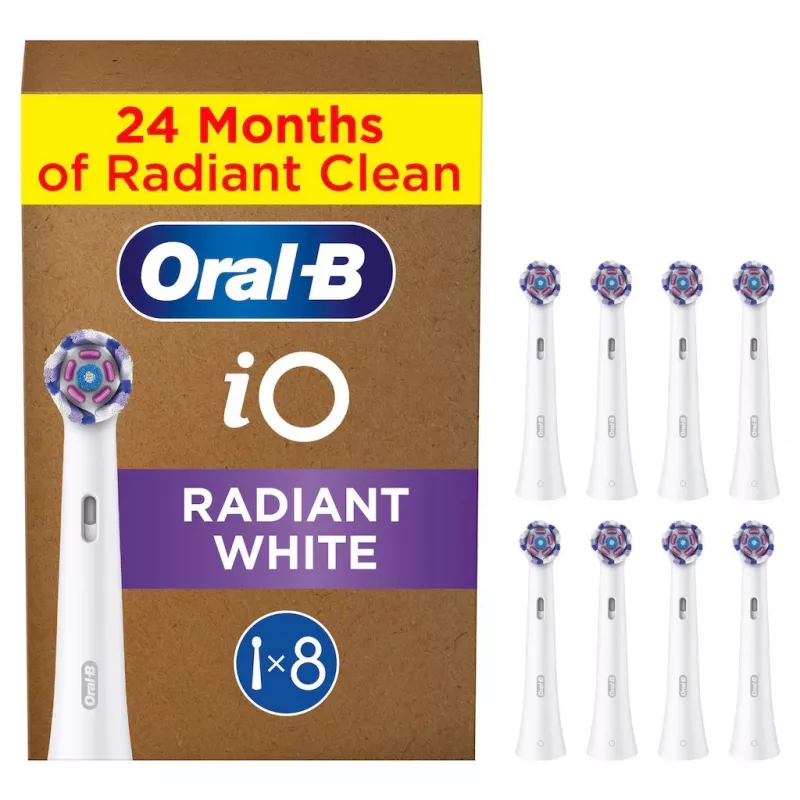 Cabeças de escova originais Oral-B IO Series Radiant branco para branqueamento dentário 8