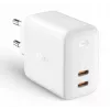 Carregador de parede Aukey PA-B4 2x USB branco GaN – fonte de alimentação USB compacta com duas portas USB