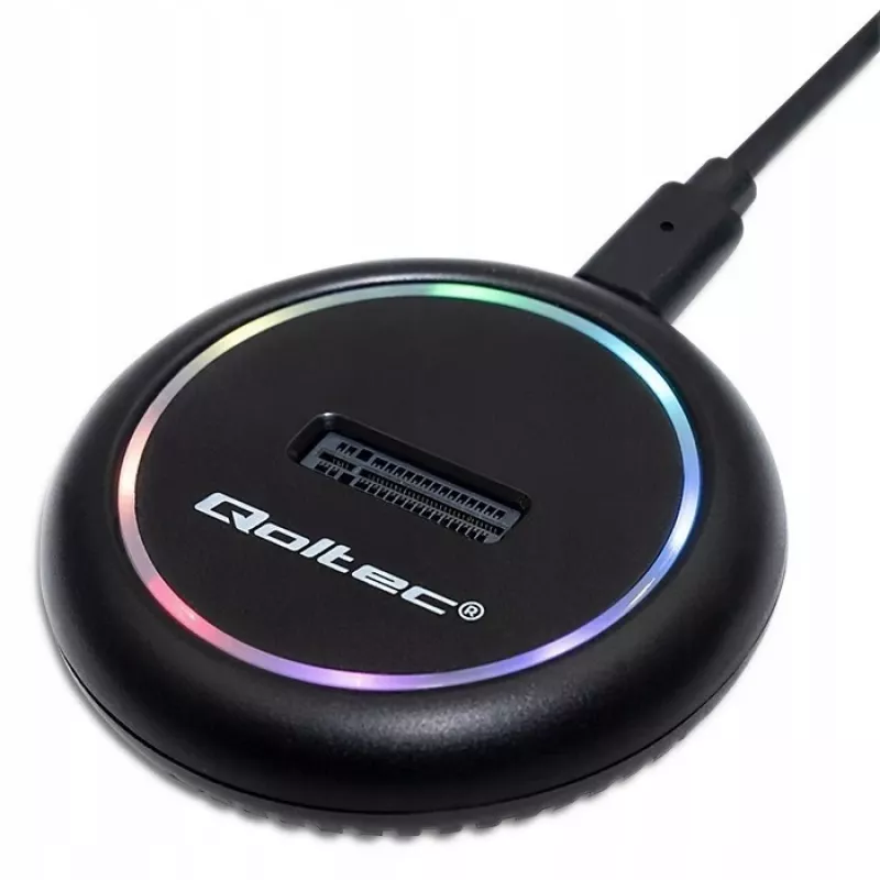 Dock para SSD M.2 QOLTEC 52275 para unidades SATA e NVMe, ligação USB
