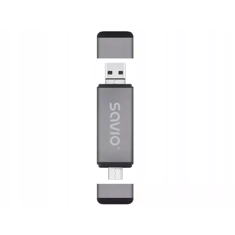 Leitor de cartões SD 3-em-1, USB-C + USB-A 2.0 + Micro-USB