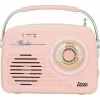 Rádio de mesa retro Eltra LUIZA RETRO SP-11 com MP3, USB e suporte para cartões SD, rosa
