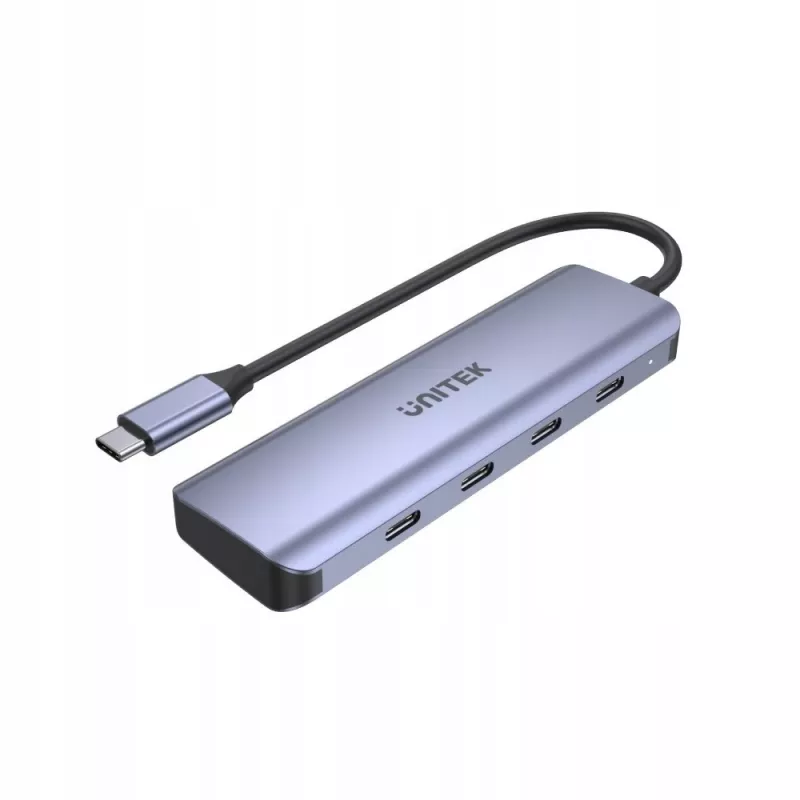 Hub USB UNITEK uHUB Q4 Type-C 5000 Mbit/s cinzento