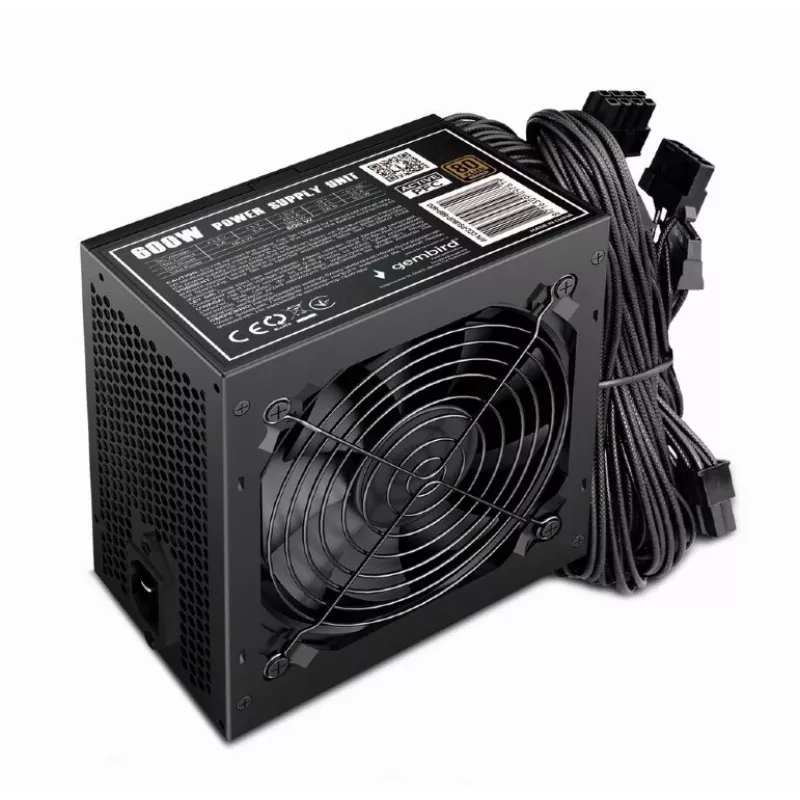 Fonte de alimentação ATX 80+Bronze 600W PFC ativo, ventoinha de 12cm