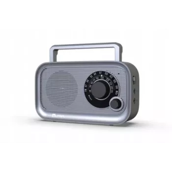 Rádio portátil Eltra HANIA cinzento FM/AM, design compacto, a pilhas
