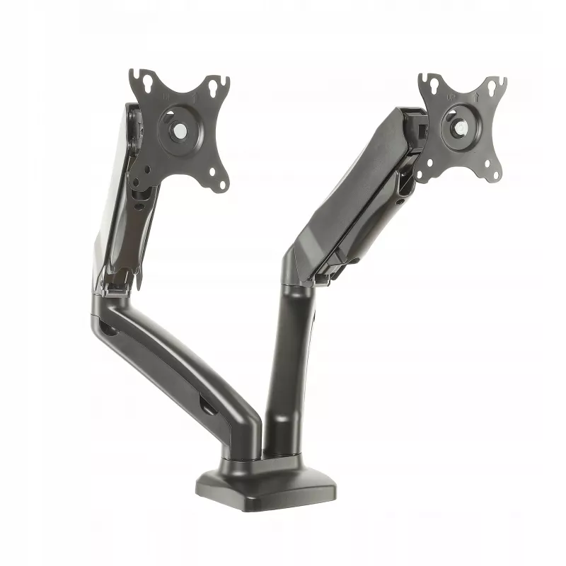 Suporte de mesa para monitor ART RAMM UM-116 para 2 monitores 13–32 polegadas, suporte de braço duplo ajustável em altura