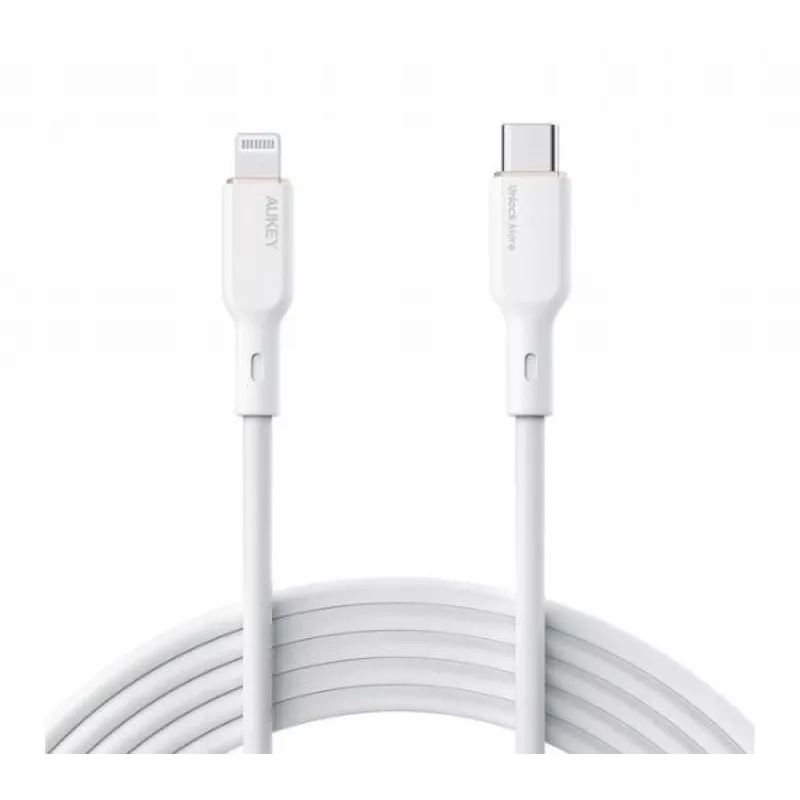 Cabo de silicone branco CB-SCL2 Lightning-USB-C USB Power Delivery USB-PD