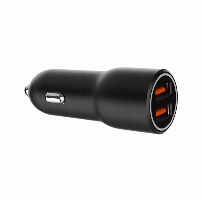 Carregador de automóvel para dispositivos móveis Gembird TA-UC-A2QC36-CAR-01, 36 W, 12–24 V, isqueiro, preto