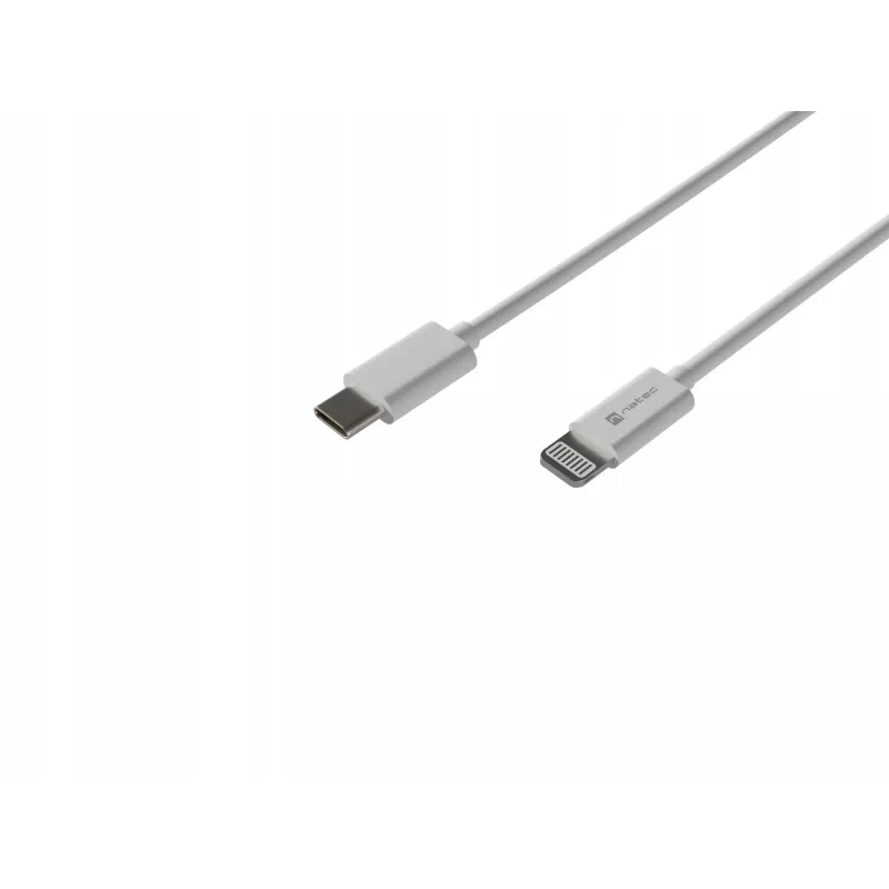 Cabo Lightning (macho) -> USB-C (macho) 2m MFi Prati branco Natec NKA-2151