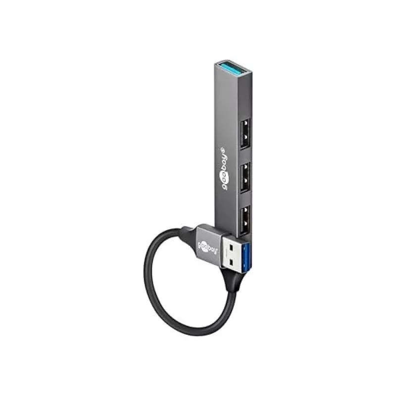 Hub USB Goobay 74456 Type-A 5000 Mbit/s cinzento-claro