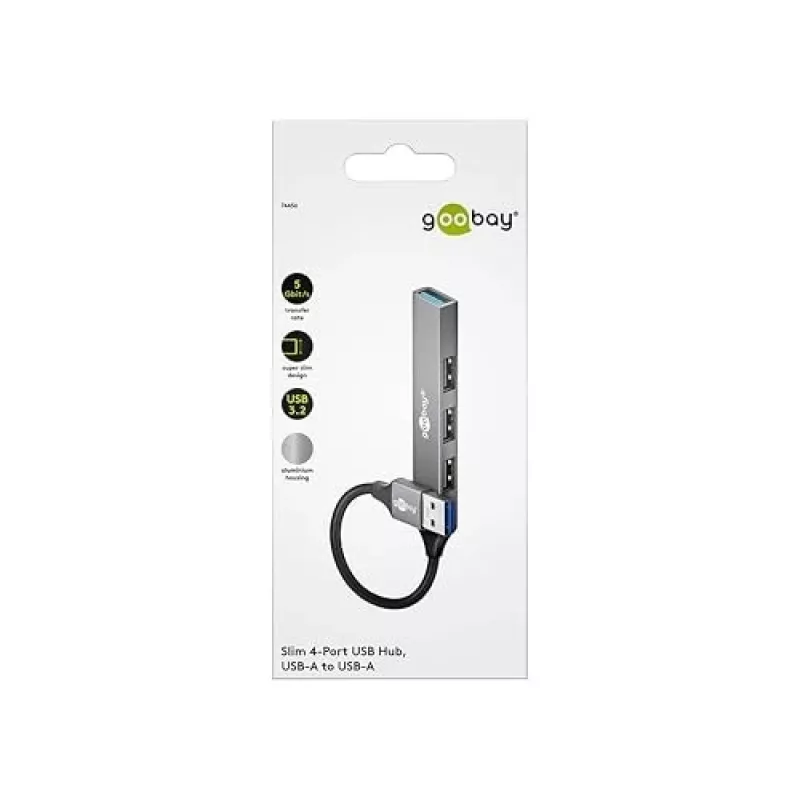 Hub USB Goobay 74456 Type-A 5000 Mbit/s cinzento-claro
