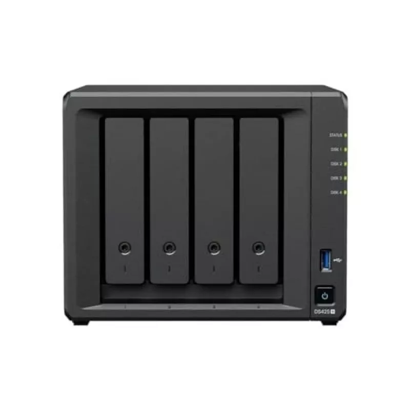 Servidor de armazenamento NAS SYNOLOGY DS425+ — 4-Bay, Intel Celeron J4125 2,0–2,7 GHz, 2 GB DDR4, 0 TB, 2,5GbE, 2 ranhuras M.2