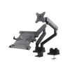 Suporte de mesa duplo para monitor e portátil MACLEAN MC-813 para ecrãs 17–32 polegadas, VESA 75x75/100x100
