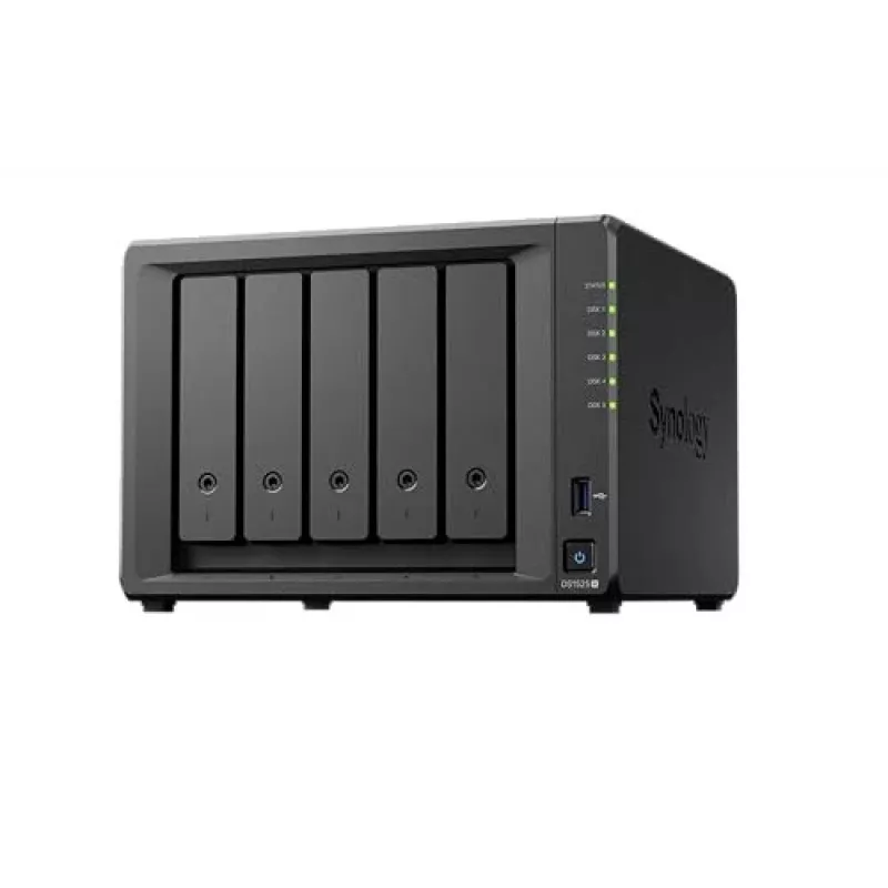 Synology DiskStation DS1525+ NAS/Servidor de armazenamento Ryzen Embedded V1500B 8 GB DDR4 0 TB preto