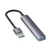 Unitek H1208A hub USB-A, 4 portas (1x USB-A 5 Gbps, 3x USB-A 2.0), alumínio, prateado