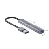 Unitek H1208A hub USB-A, 4 portas (1x USB-A 5 Gbps, 3x USB-A 2.0), alumínio, prateado