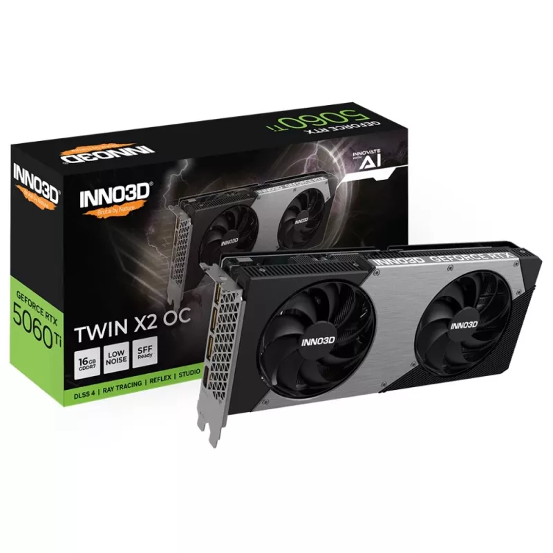 Placa gráfica INNO3D GeForce RTX 5060 Ti TWIN X2 OC 16GB GDDR7