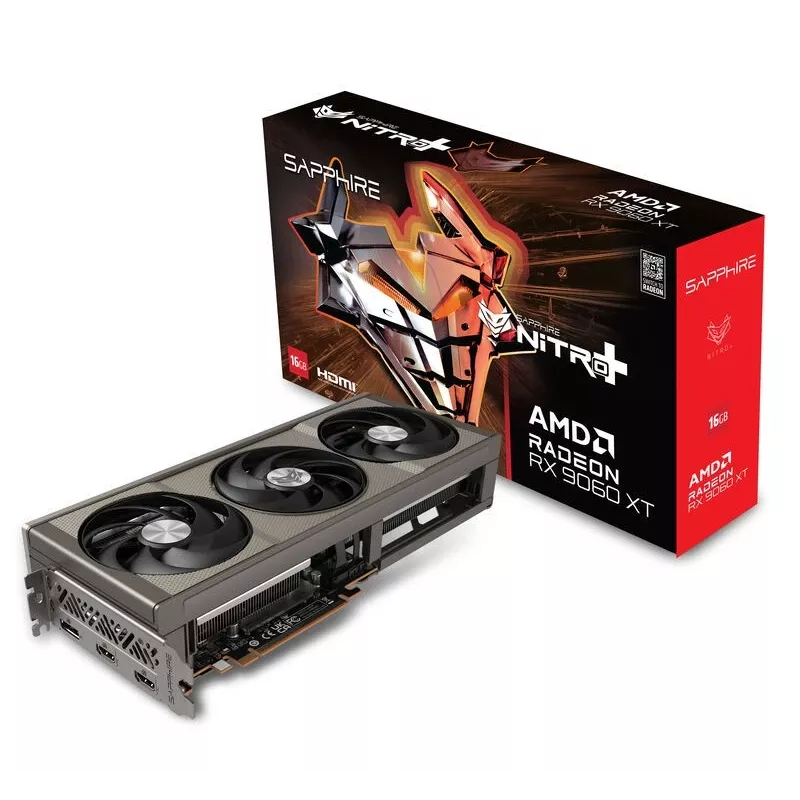 Placa gráfica Sapphire NITRO+ Radeon RX 9060 XT — 16 GB GDDR6, 128-Bit, PCIe x16 5.0