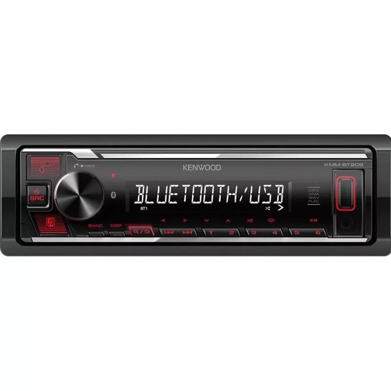 Recetor multimédia para automóvel Kenwood KMM-BT209 Bluetooth 200 W preto