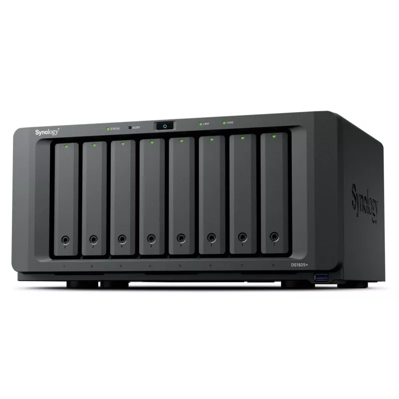 Synology DiskStation DS1825+ NAS/Servidor de armazenamento Ryzen Embedded V1500B 8 GB DDR4 0 TB preto
