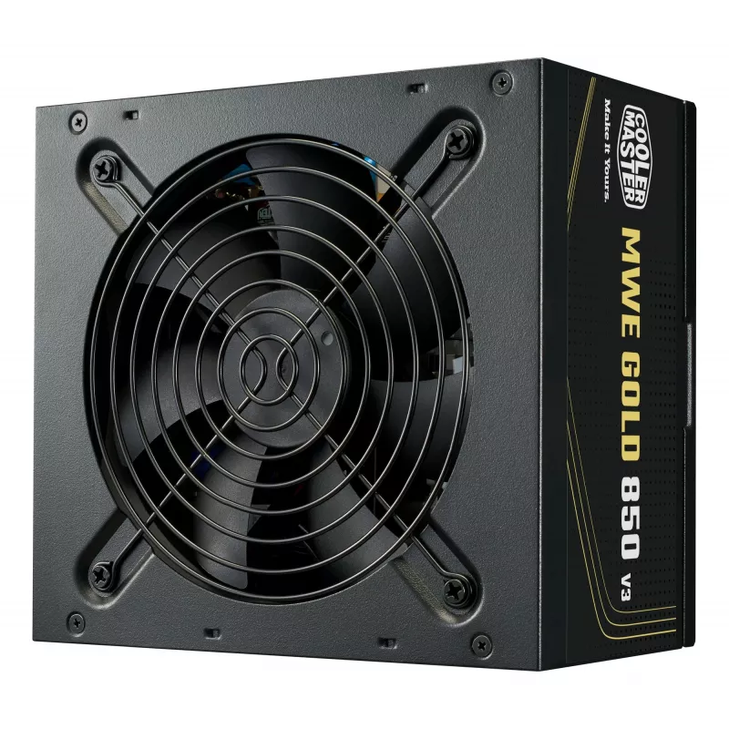Fonte de alimentação Cooler Master MWE Gold 850 V3 850W 80+Gold não modular ATX 3.1 ventoinha 120mm garantia 5 anos