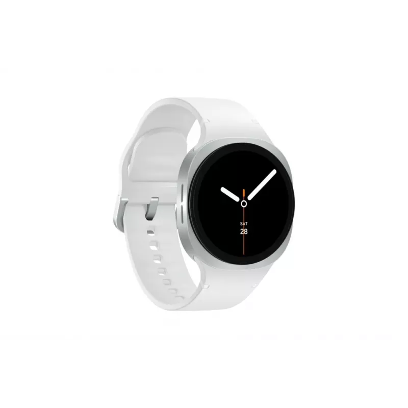 Samsung Galaxy Watch 8 3,3 cm (1,3 polegadas) AMOLED 40 mm digital 438 x 438 pixels ecrã tátil 4G prateado Wi-Fi GPS (satélite)