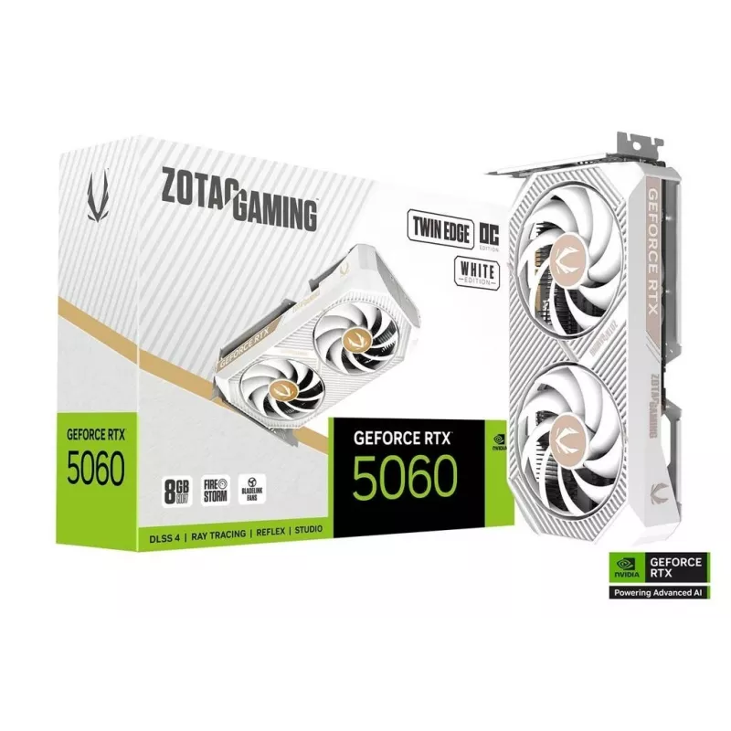 Placa gráfica Zotac GAMING GeForce RTX 5060 Twin Edge OC White Edition 8GB GDDR7