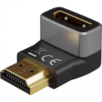 Goobay 72011 Adaptador angular HDMI™ 270° Vertical, 8K @ 60 Hz, dourado, Preto, Prateado | Goobay