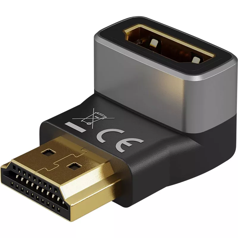 Goobay 72011 Adaptador angular HDMI™ 270° Vertical, 8K @ 60 Hz, dourado, Preto, Prateado | Goobay