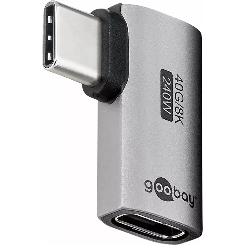 Adaptador USB-C Goobay horizontal 90° USB4 - macho > fêmea (74441)