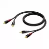 Cabo de áudio Procab 2x ficha RCA/Cinch, 1 m de comprimento (modelo 1KPCL079)