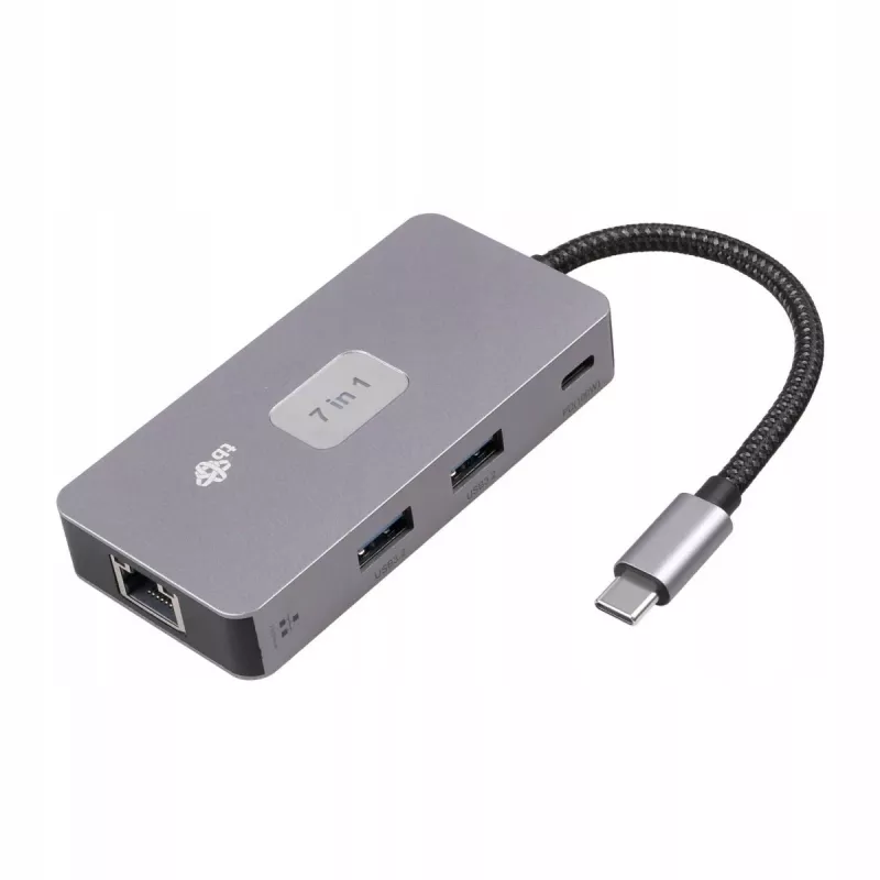 Adaptador Hub TB USB-C (7-em-1) HDMI USB SD/TF RJ45 (2500 Mbit/s) PD