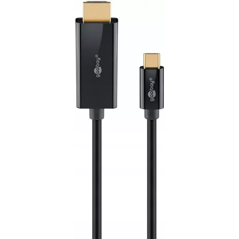 Cabo Goobay USB-C para HDMI 4K a 60 Hz 1 m preto - -ficha> HDMI (75696)