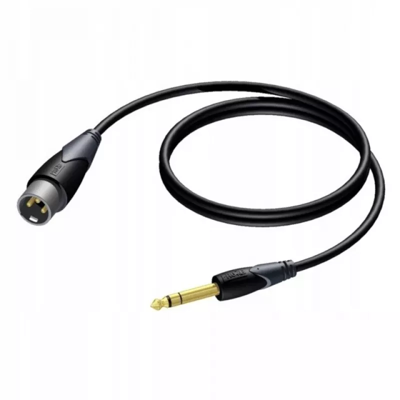 Cabo estéreo Procab ficha XLR para ficha jack 6,3 mm (1/4 polegadas) 1,5 m