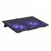 Base de arrefecimento MS D10 5 com iluminação LED preta, portas USB duplas