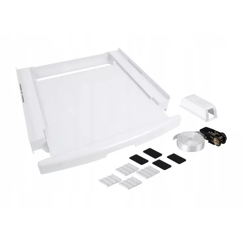 Conjunto de empilhamento WHIRLPOOL C00855467 para máquina de lavar 60 x 60 cm e secador, prateleira extensível, cinta e almofadas antiderrapantes