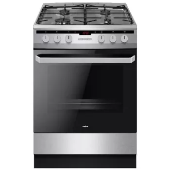 Fogão AMICA 618GES2.33HZpTaF(Xx) 58465 — elétrico-gás, 4 bicos, aço inoxidável, classe energética A