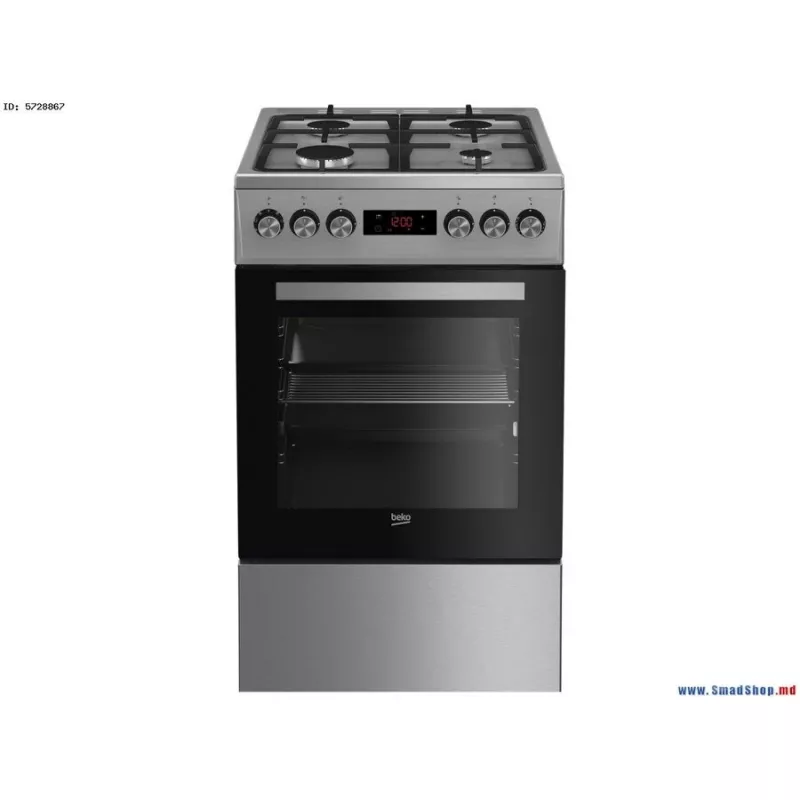Fogão a gás e elétrico BEKO FSM52330DX, 5 queimadores, 60 cm, classe de eficiência energética A