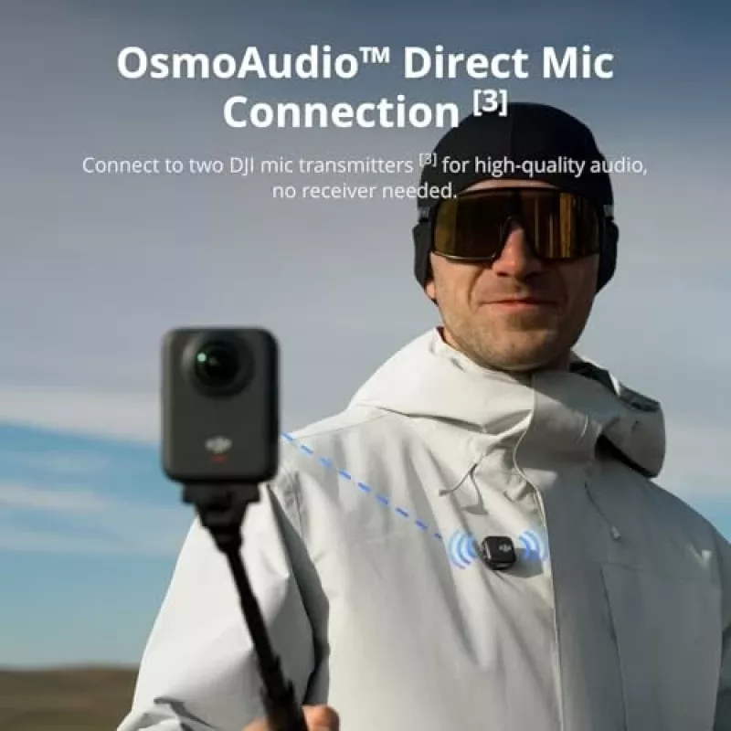 DJI Osmo 360 Adventure Combo CP.OS.00000442 câmara de ação 8K 360°, 120 MP, CMOS de 1/1,1 polegadas, ecrã de 2 polegadas, 128 GB, Wi-Fi, IP68